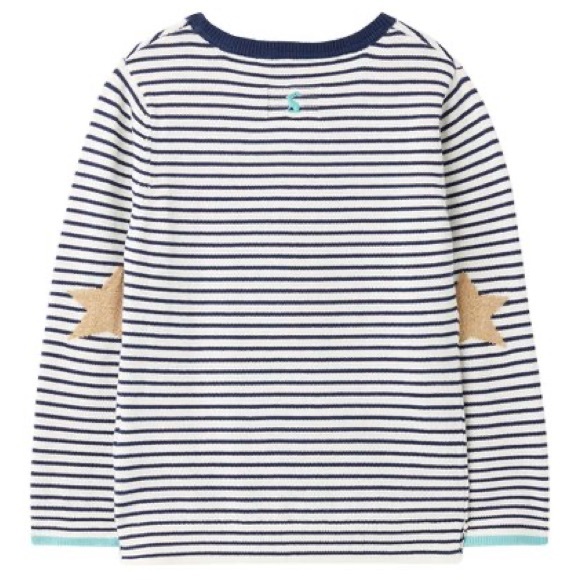 NWT Joules | Navy & White Stripe Unicorn Miranda Unicorn Crewneck Sweater - Picture 2 of 3